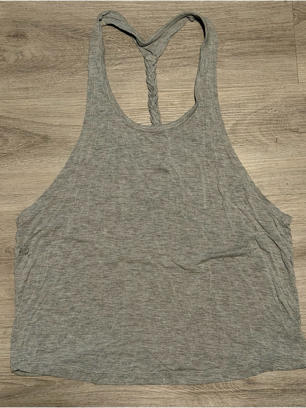 Women’s Grey Braided-Back Tank Top